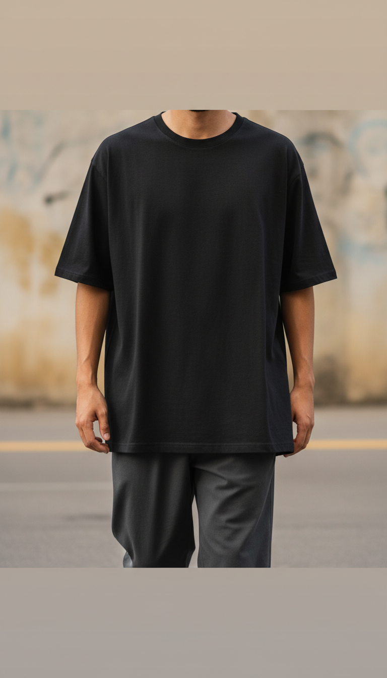 Camiseta oversized algodón grueso